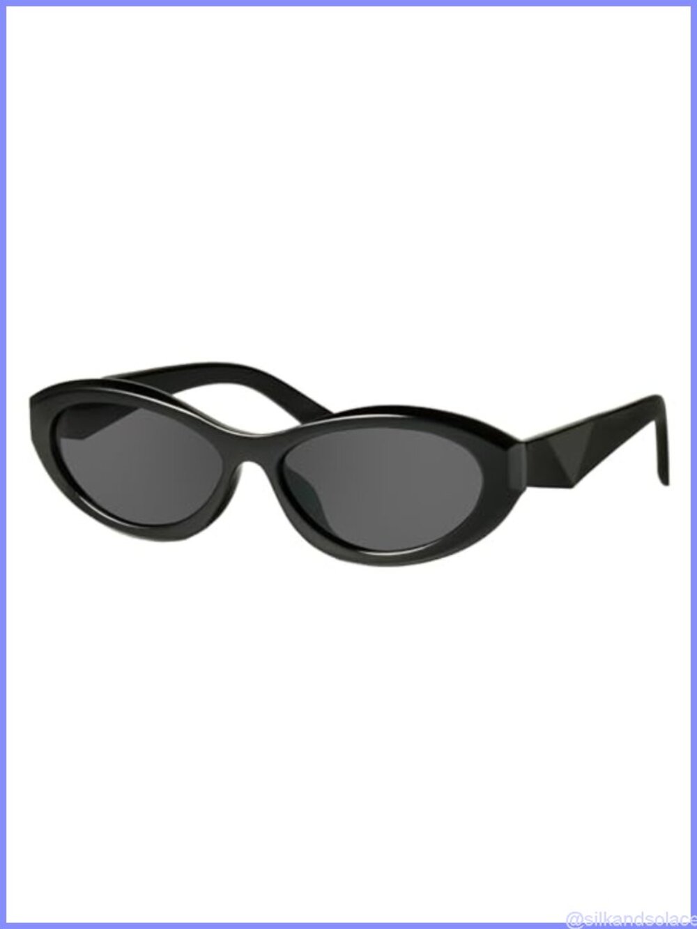 Chunky Oval Cat Eye Full-Frame UV400 Sunglasses Small Face Retro